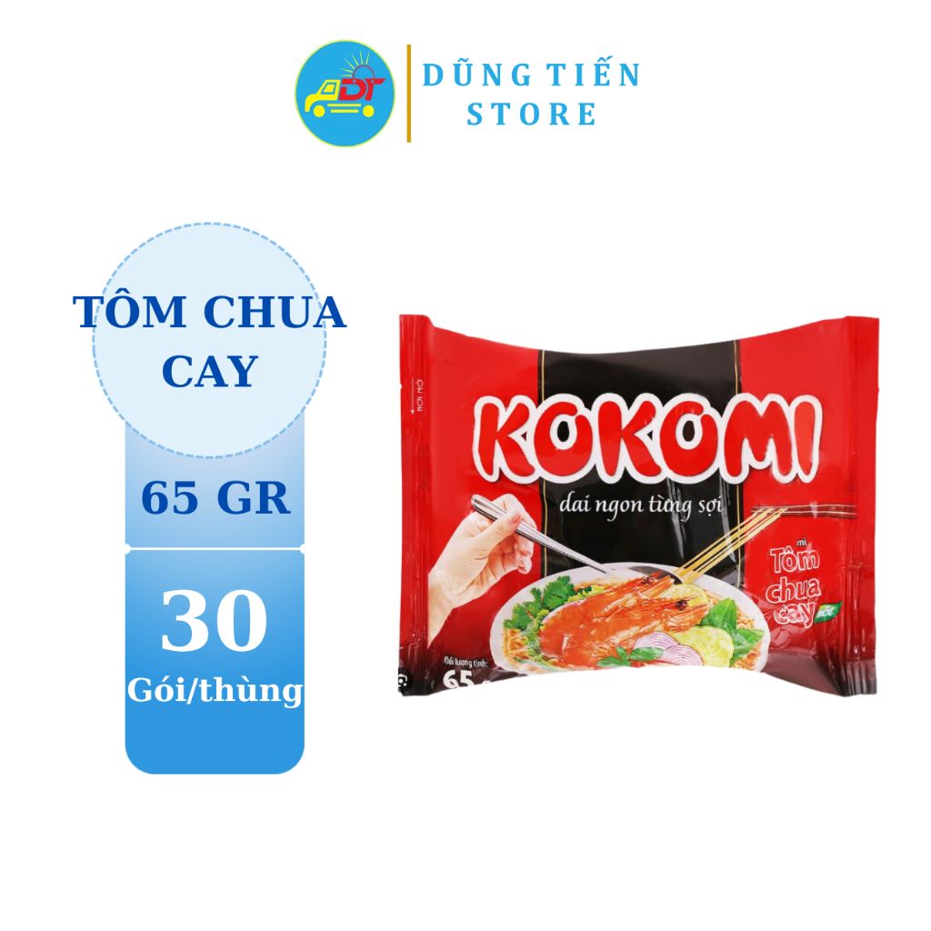 Mì Kokomi tôm chua cay thùng 30 gói 65gr