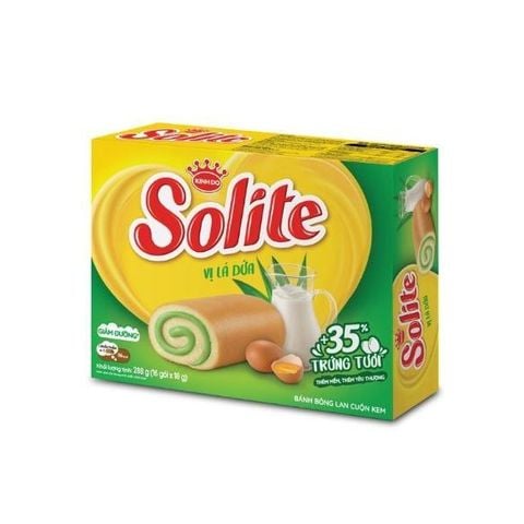  Bánh bông lan cuộn kem Solite vị lá dứa - 288g 