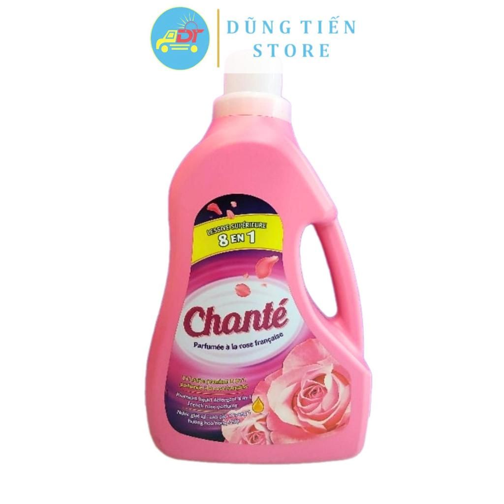 Nước giặt xả Chanté cao cấp 8 trong 1 hương hoa hồng Pháp 1chai x 3.1kg/1túi x 3.05kg