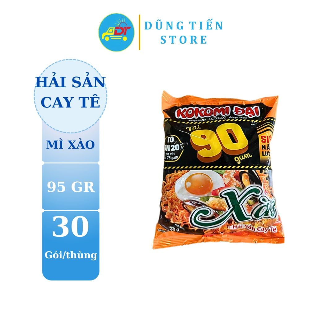 Mì xào Kokomi đại 90 vị hải sản cay tê thùng 30 gói 95gr