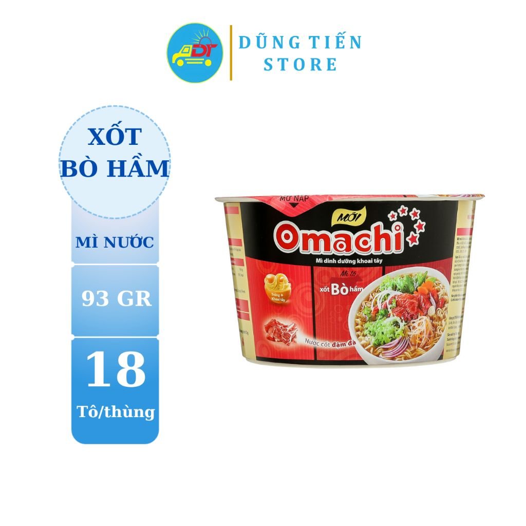 Mì Omachi xốt Bò hầm thùng 18 tô 93gr