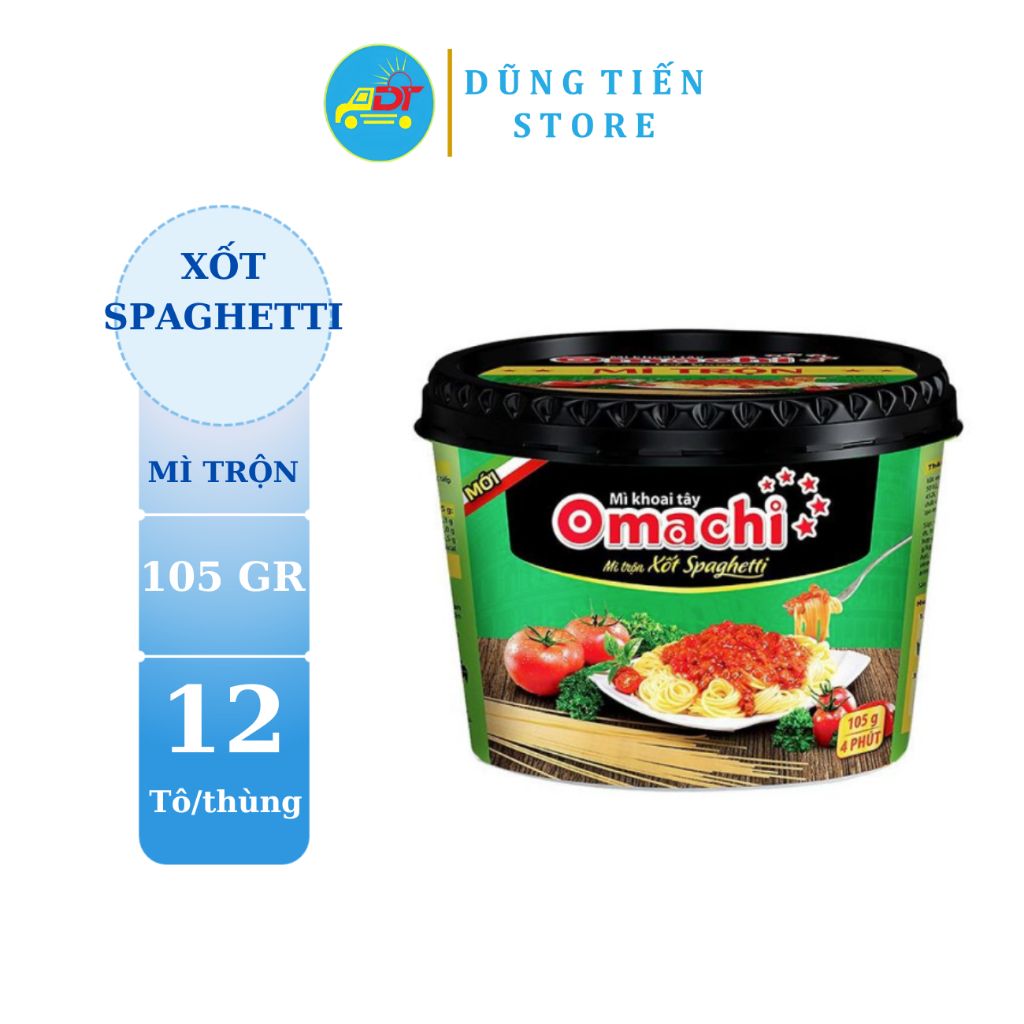 Mì Omachi trộn xốt spaghetti thùng 12 tô 105gr