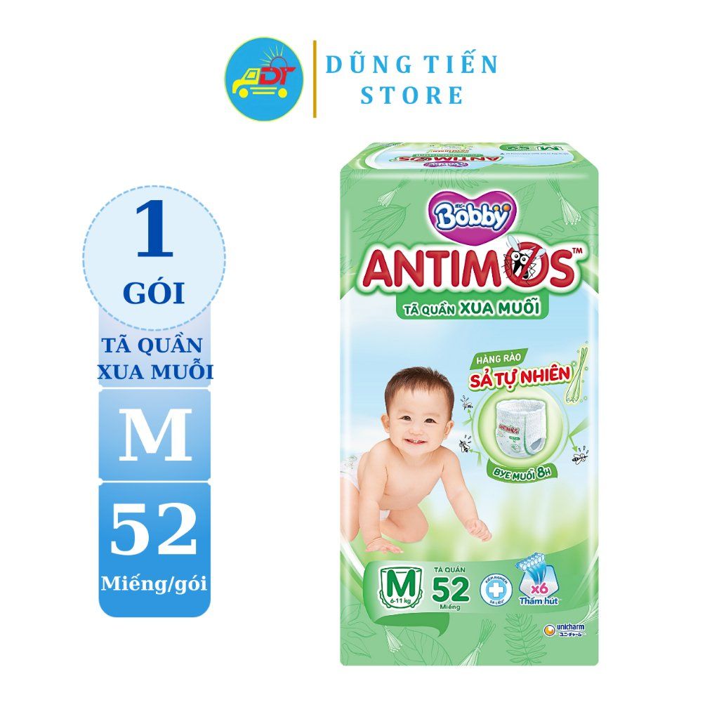 Tã quần Bobby Antimos xua muỗi M52/ L50+2/ XL48+4/ XXL46+6