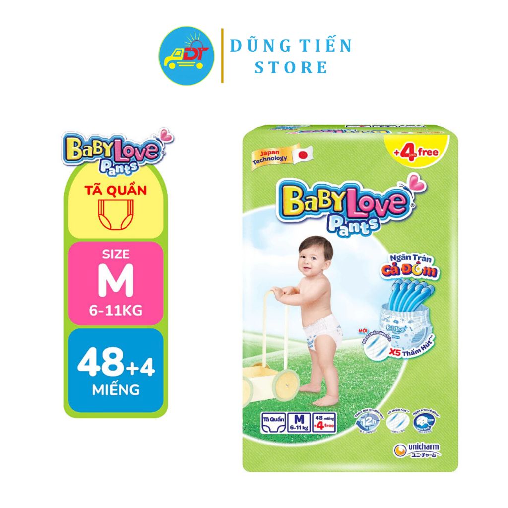 Tã quần BabyLove siêu thấm khô thoáng M48+4/ L48+4/ XL48+4/ XXL48+4