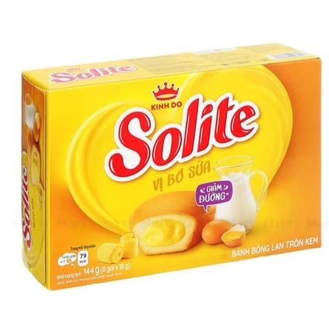  Bánh Bông Lan Tròn Solite Vị Bơ Sữa 144g 