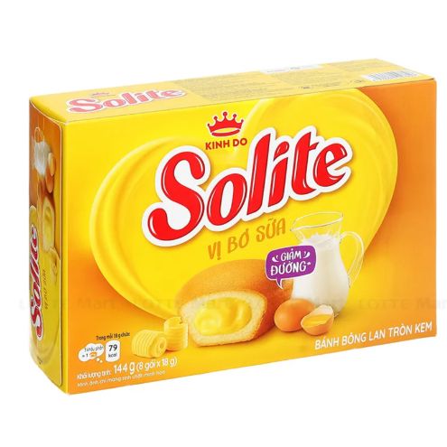 Bánh Bông Lan Tròn Solite Vị Bơ Sữa 144g