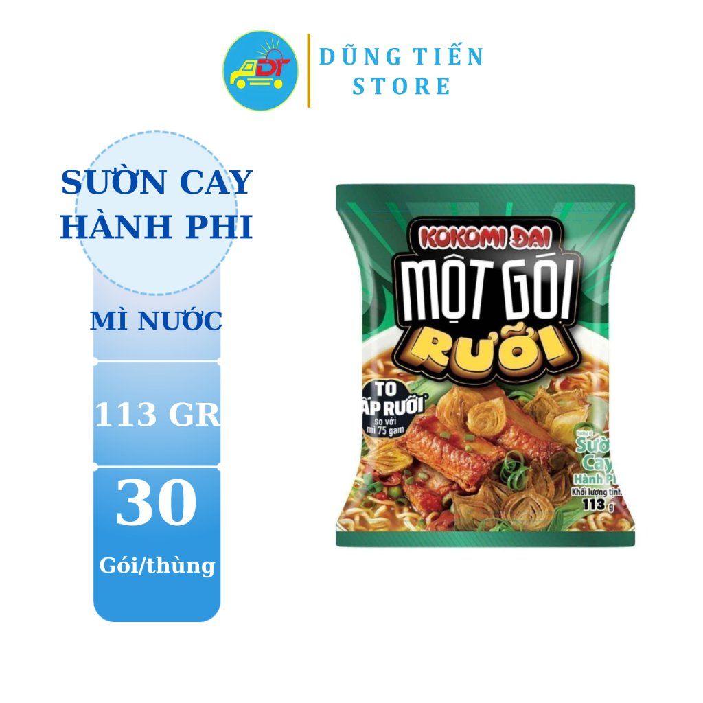 Mì Kokomi đại một gói rưỡi sườn hành phi thùng 30 gói 113gr