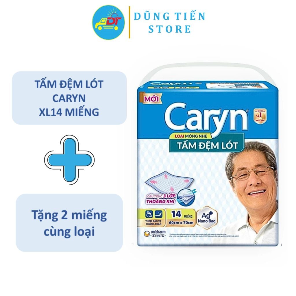 Tấm đệm lót Caryn mỏng nhẹ siêu thấm hút L10/ L20/ XL14/ miếng lót tiết kiệm 20