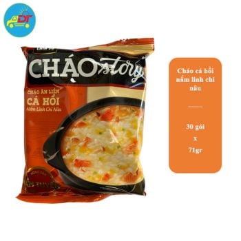  Cháo ăn liền CHIN-SU Story cá hồi nấm linh chi nâu 30gói x 71gr 