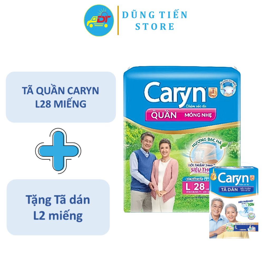Tã quần người lớn Caryn mỏng nhẹ M16/ L14/ L28/ XL12/ XL24