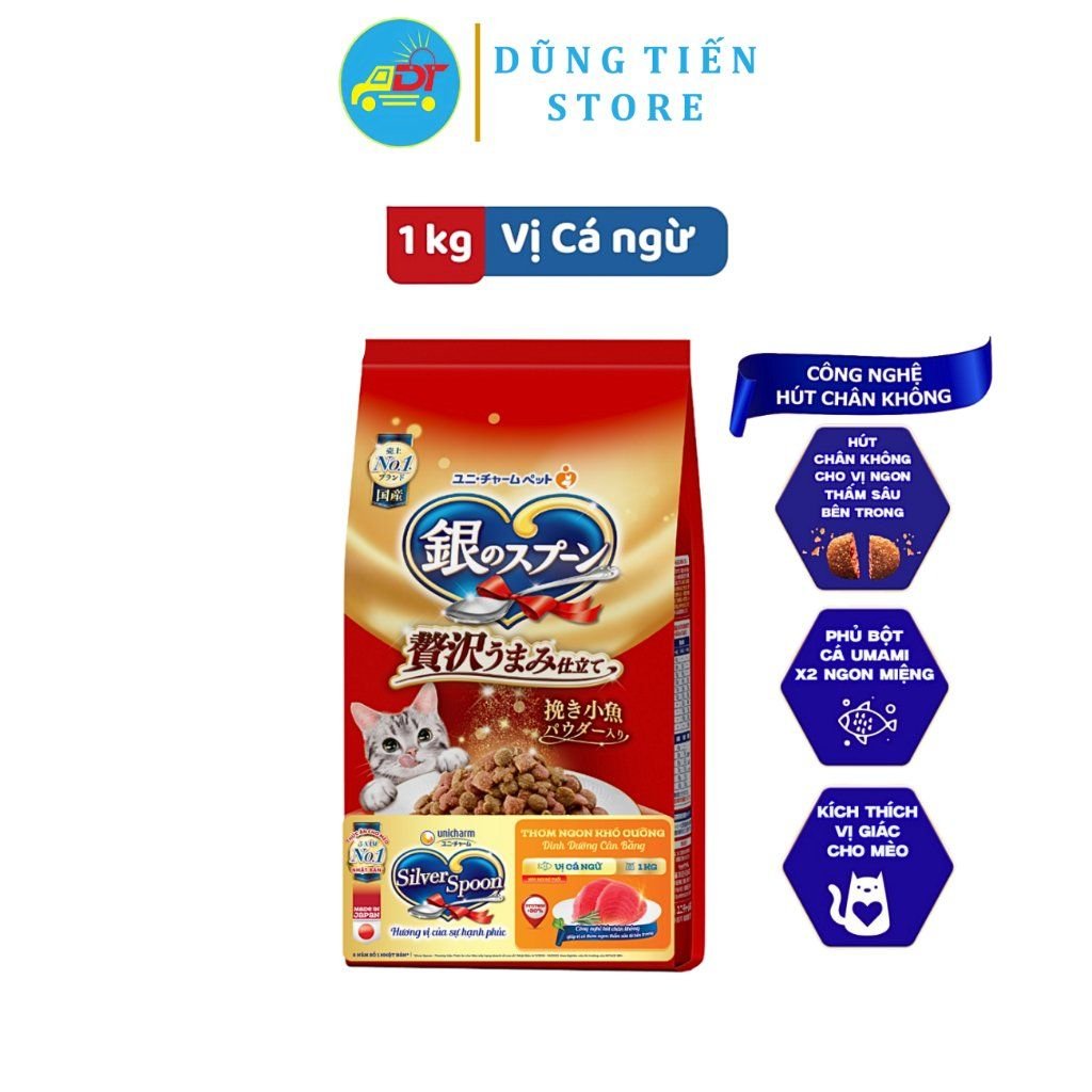 Thức ăn cho mèo Silver Spoon cá ngừ/ gà 1kg