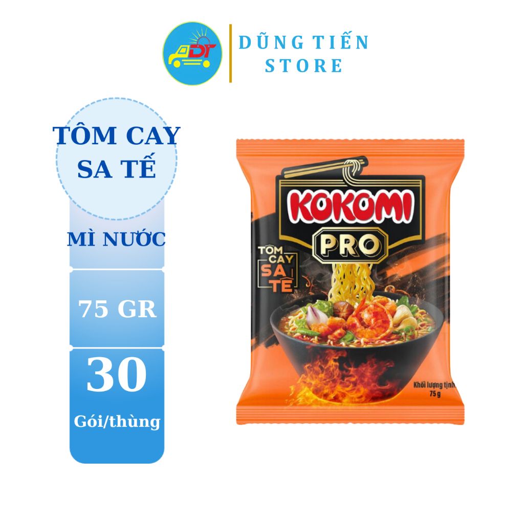 Mì Kokomi pro tôm cay sa tế thùng 30 gói 75gr