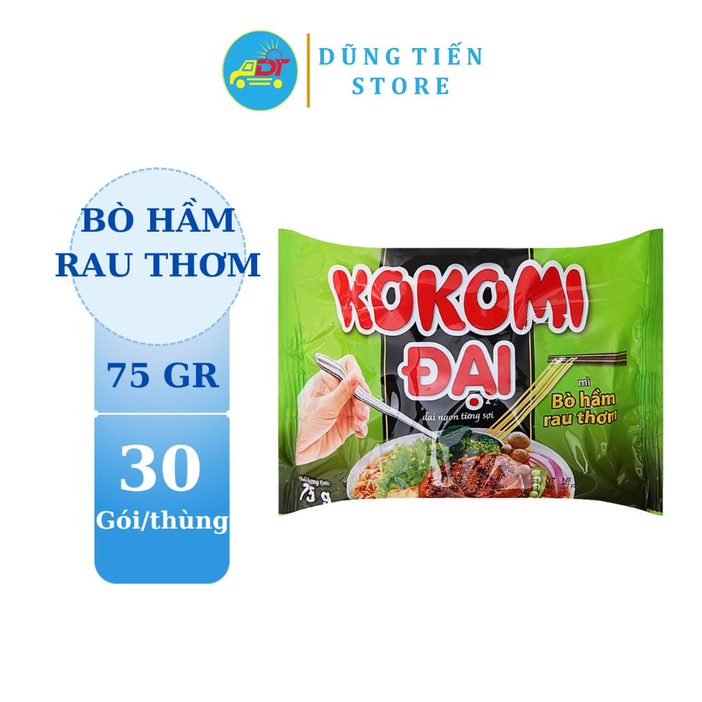 Mì Kokomi bò hầm rau thơm thùng 30 gói 75gr