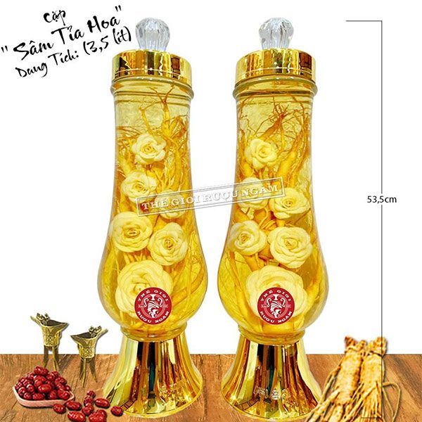  Bình Hoa Sâm Hàn Quốc Tỉa Hoa Hồng 3,5 Lít (Bộ 2 Bình) 