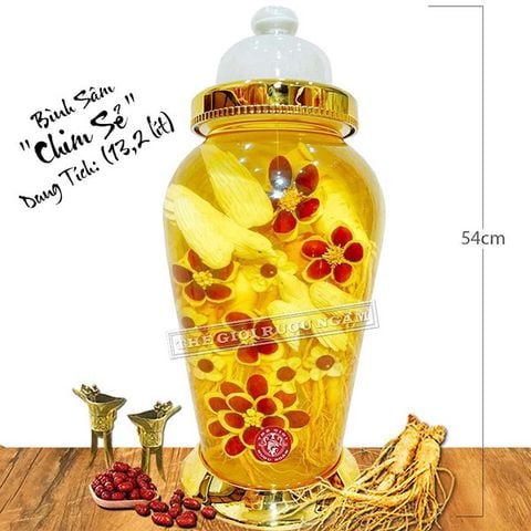 Bình Sâm Điêu Khắc Chim Sẻ 13,2 Lít