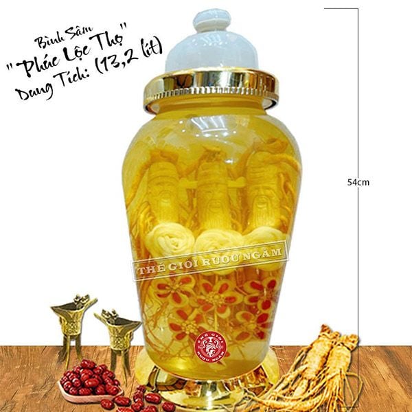  Bình Sâm Điêu Khắc Phúc Lộc Thọ 13,2 Lít Số 6 