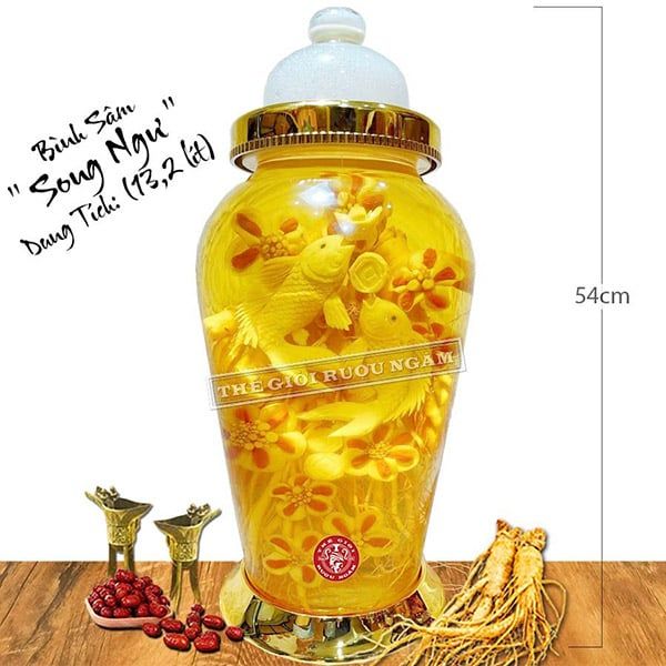  Bình Sâm Điêu Khắc Song Ngư 13,2 Lít Số  6 