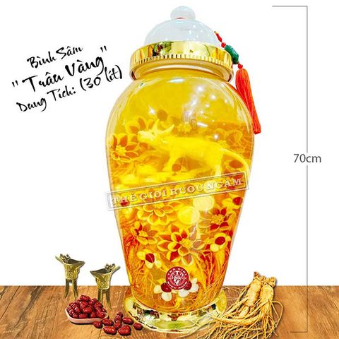 Bình Sâm Điêu Khắc Trâu Vàng 30 Lít Số 2