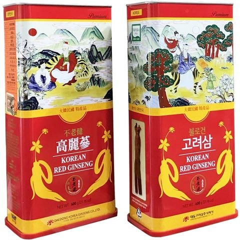 Sâm Củ Khô Hộp Thiếc Deadong 600g (21-40 củ)