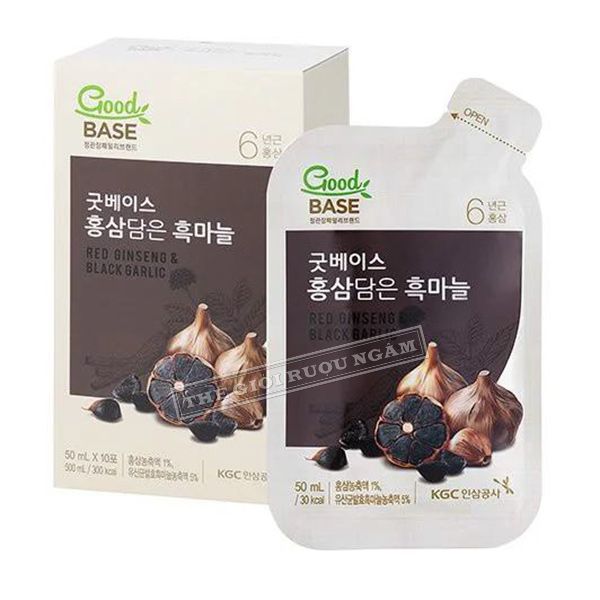  Nước Hồng Sâm KGC Goodbase Vị Tỏi Đen Hộp 30 Gói x 50ml 