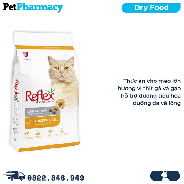  Thức ăn mèo Reflex Chicken & Rice Adult 6kg - Vị gà và gạo 