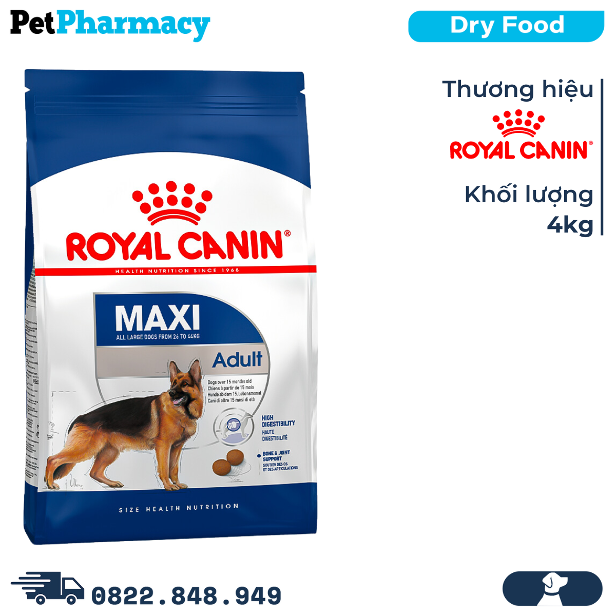  Thức ăn chó Royal Canin MAXI ADULT 4kg 