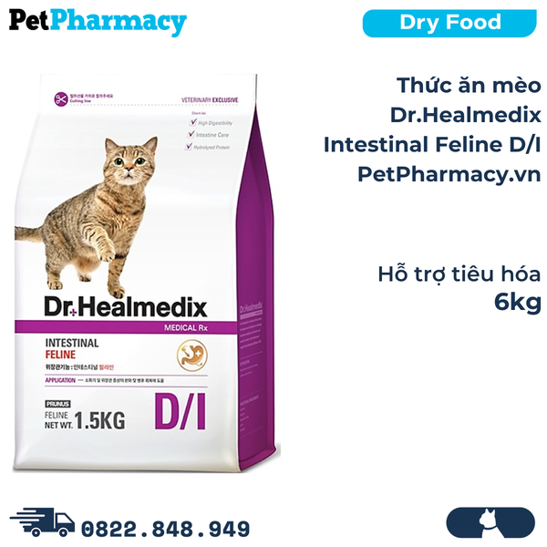  Thức ăn mèo Dr.Healmedix Intestinal Feline D/I 6kg - Hỗ trợ tiêu hoá 
