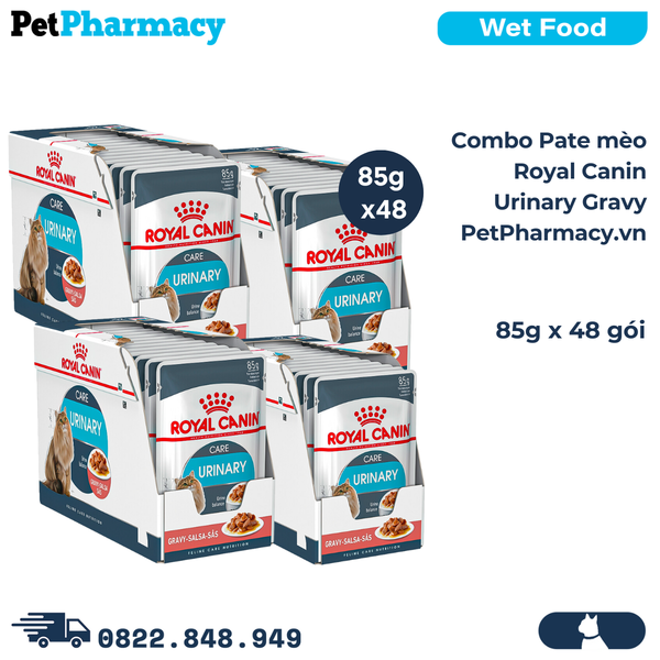  Combo Pate mèo Royal Canin Urinary Gravy 85g - 48 gói 