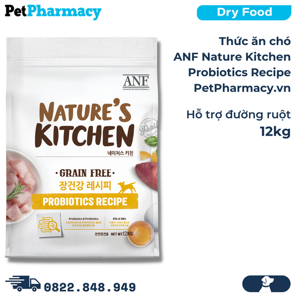  Thức ăn chó ANF Nature Kitchen Probiotics Recipe 12kg - Hỗ trợ đường ruột PetPharmacy 