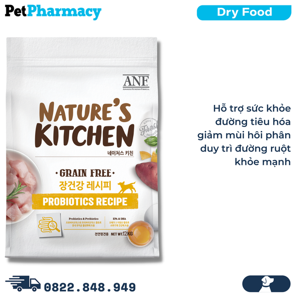  Thức ăn chó ANF Nature Kitchen Probiotics Recipe 12kg - Hỗ trợ đường ruột PetPharmacy 