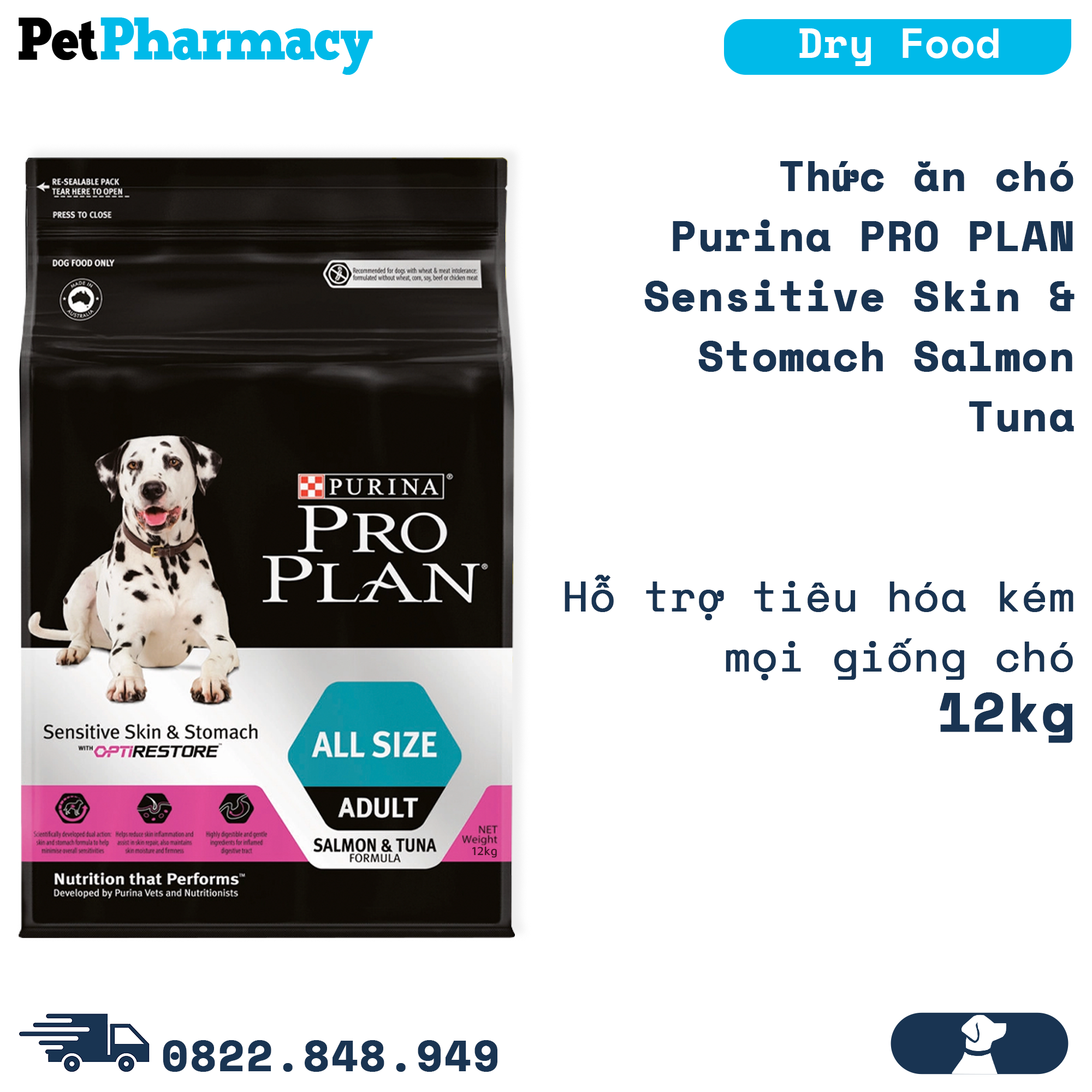Pro plan sensitive skin and stomach 12kg discount