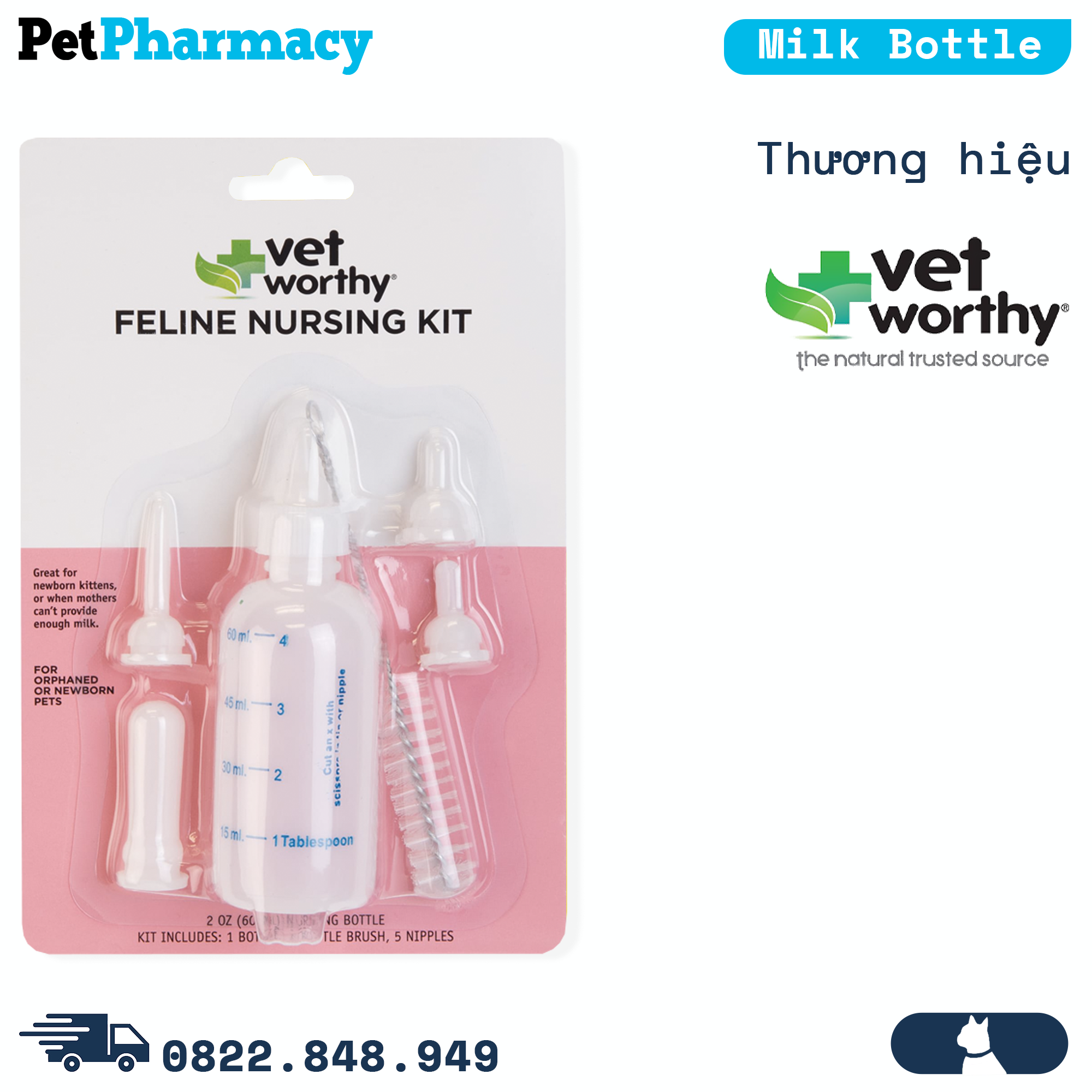  Bộ bình sữa Vet Worthy Feline Nursing Kit - Dành cho mèo PetPharmacy 
