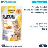  Treats Gimcat Nutri Pockets Cheese 60g - Vị phô mai, bổ sung Taurine PetPharmacy 