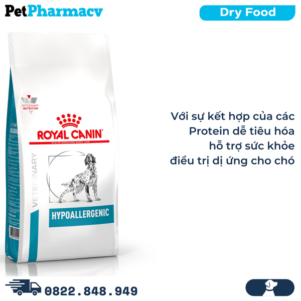  Thức ăn chó Royal Canin Hypoallergenic 2kg - Điều trị dị ứng 