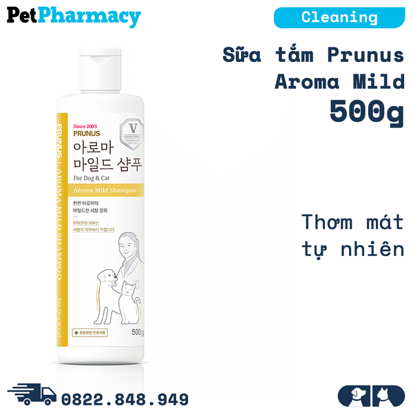  Sữa tắm Prunus Aroma Mild 500g - Thơm mát tự nhiên PetPharmacy 