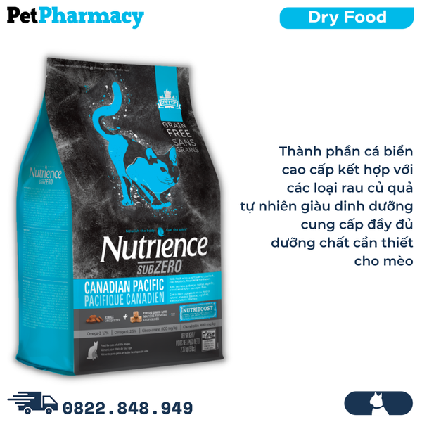  Thức ăn mèo Nutrience SubZero 2.27kg - Cá hồi, Cá minh thái, Cá tuyết & Rau củ, cho mèo mọi lứa tuổi  PetPharmacy 