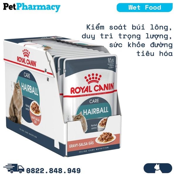  Pate mèo Royal Canin Hairball Gravy 85g - Hộp 12 gói 