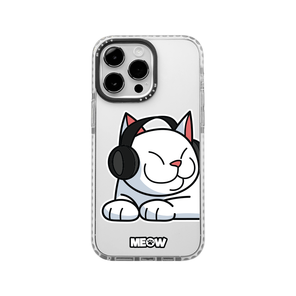  MCASE® IMPACT CASE MEOW HEADPHONE BLACK/WHITE 