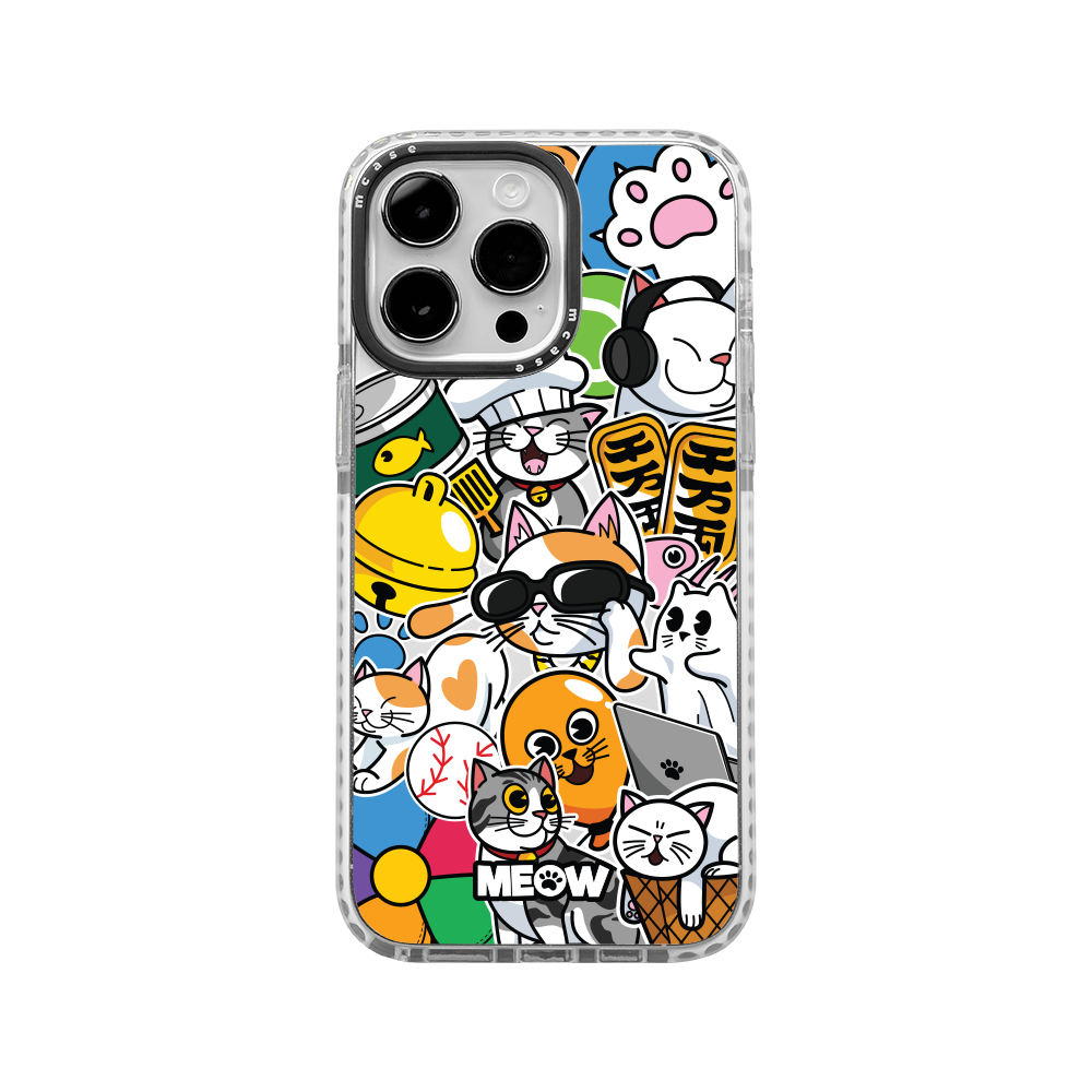  MCASE® IMPACT CASE MEOW STICKERS BLACK/WHITE 