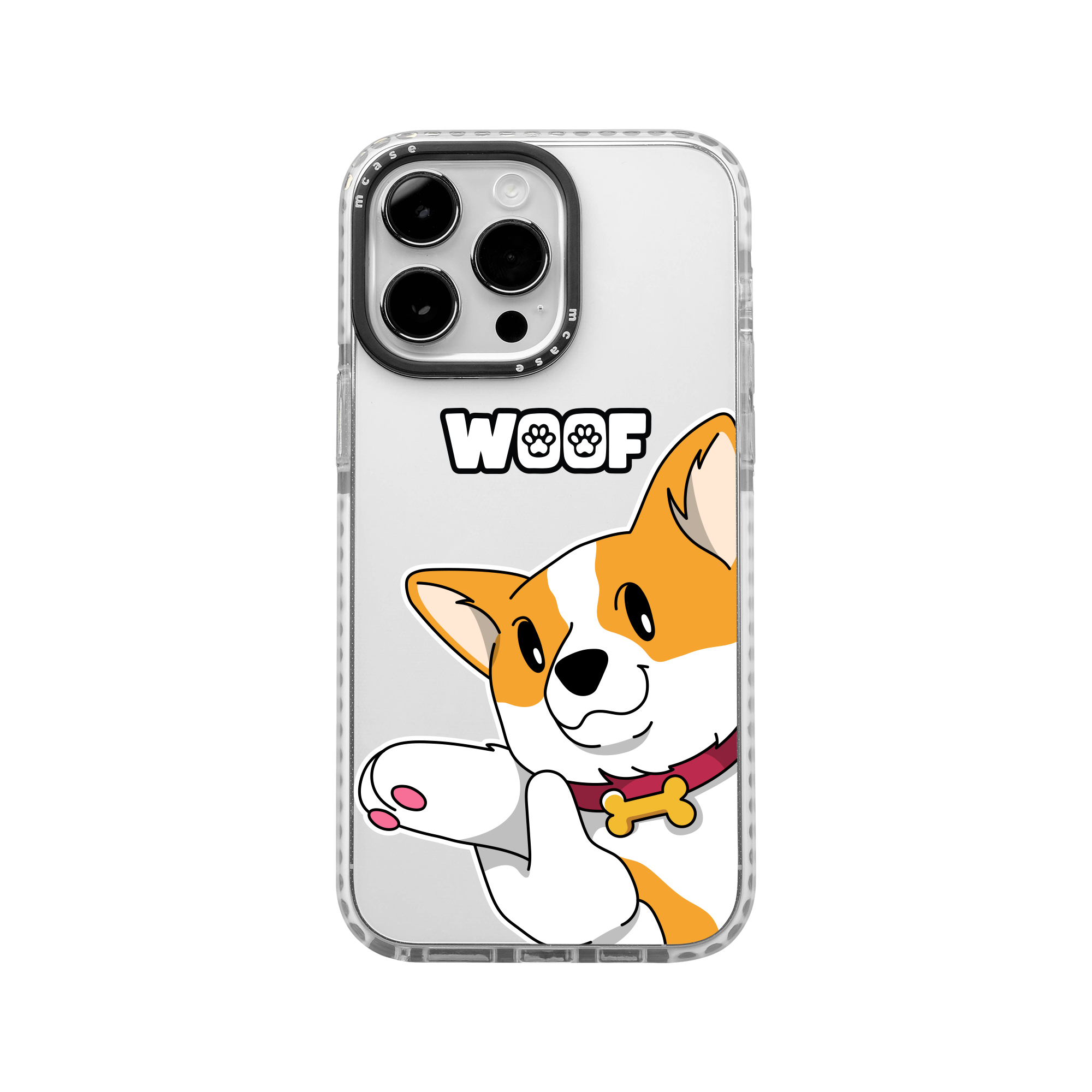  MCASE® IMPACT CASE WOOF CUTE CORGI BLACK/WHITE 