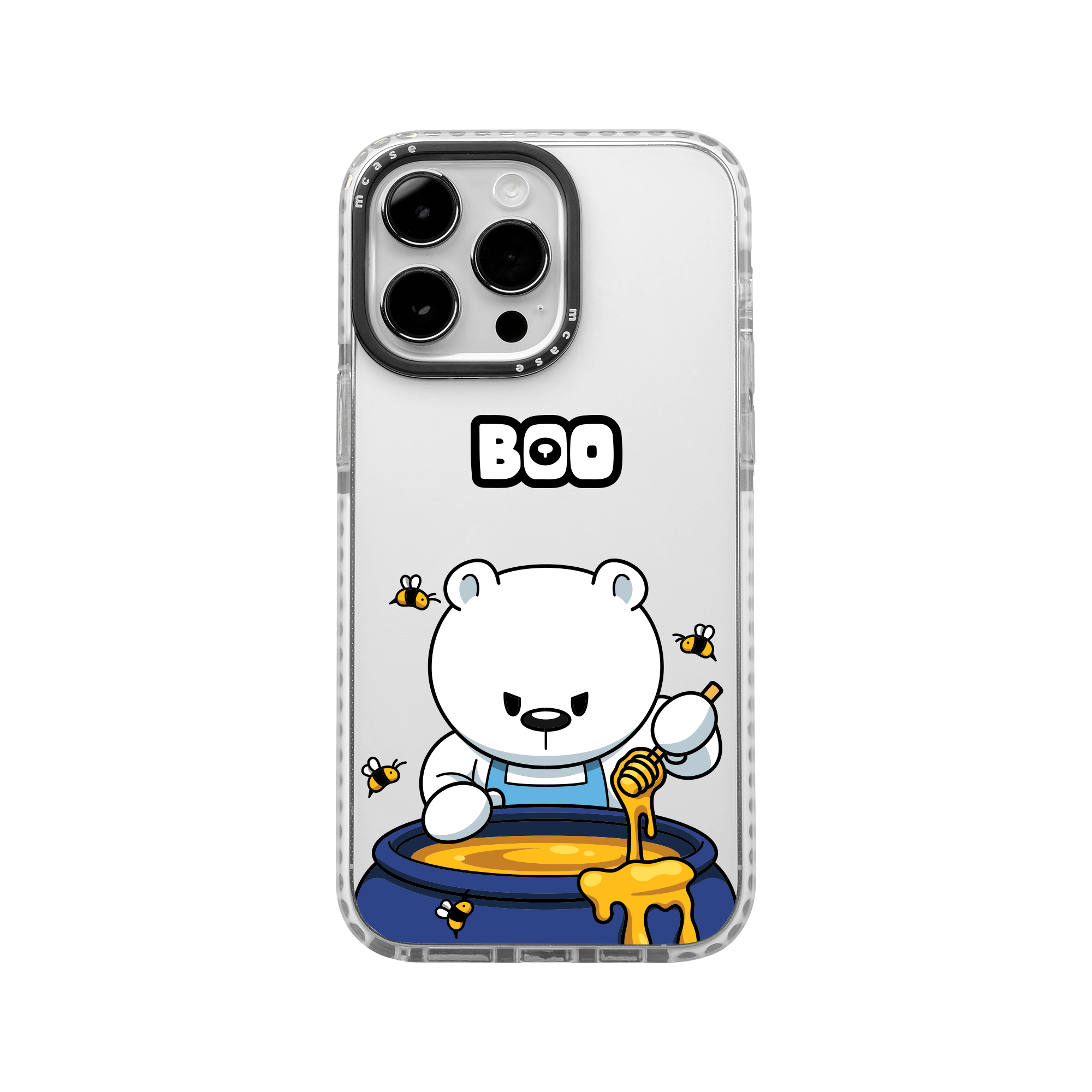  MCASE® IMPACT CASE BOO WHITE BEAR HONEY BLACK/WHITE 