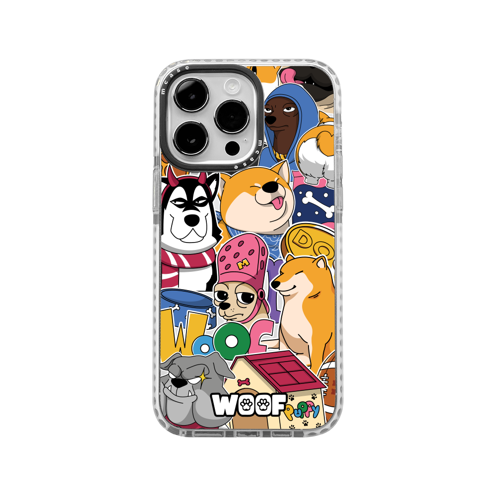  MCASE® IMPACT CASE WOOF STICKERS BLACK/WHITE 