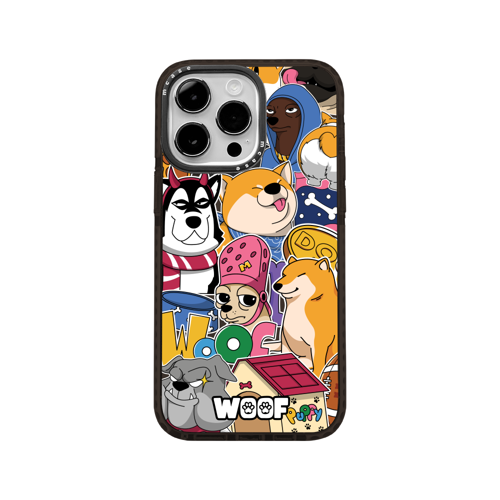  MCASE® IMPACT CASE WOOF STICKERS BLACK/WHITE 