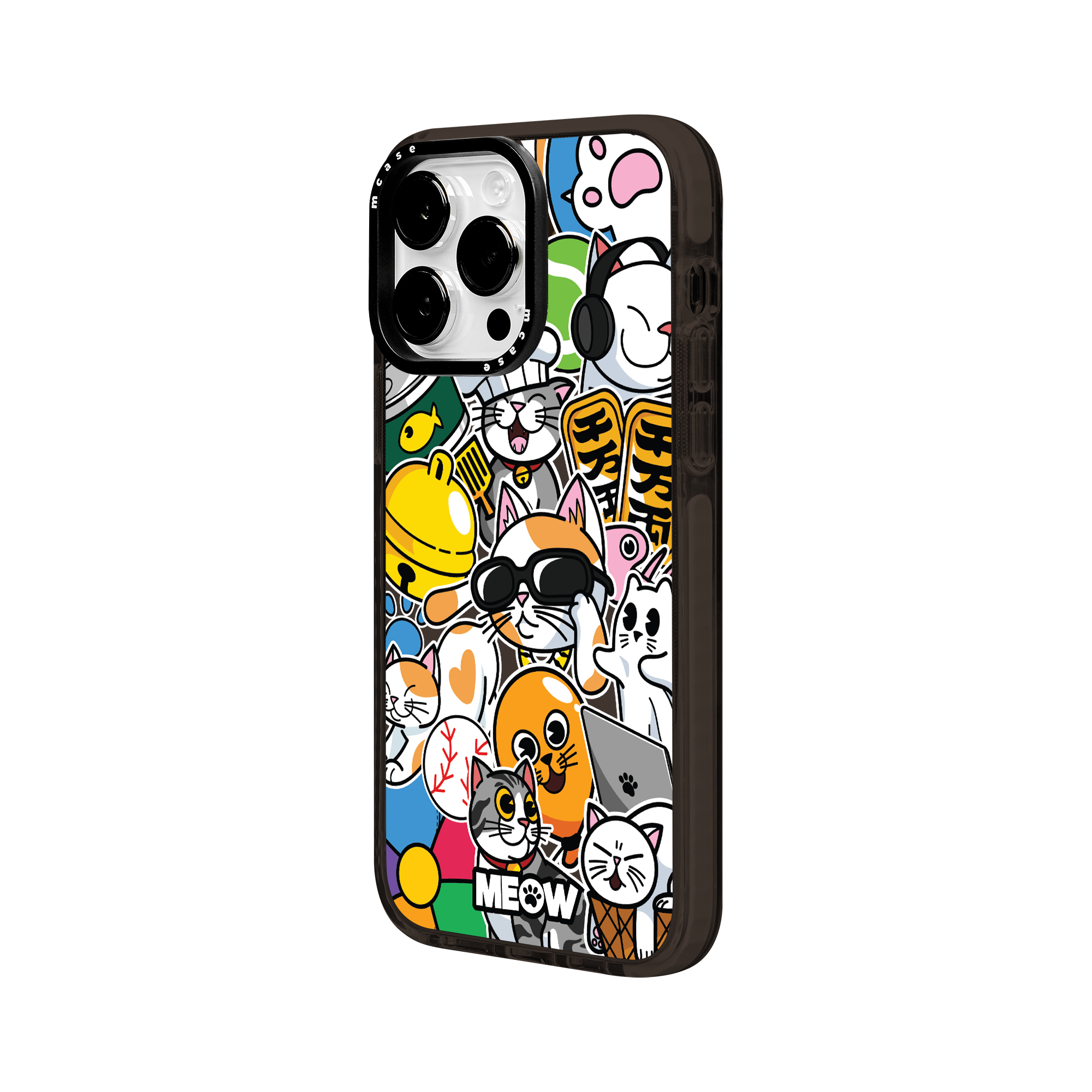  MCASE® IMPACT CASE MEOW STICKERS BLACK/WHITE 