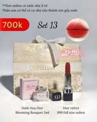 Set 13 - Combo Dior gồm 1 son 999 full size + nước hoa mini + túi giấy