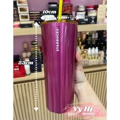 Ly Starbucks Hồng ánh tím inox 591ml