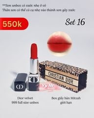 Set 16 - Set Dior gồm 1 son 999 full size + 1 box giấy đựng son