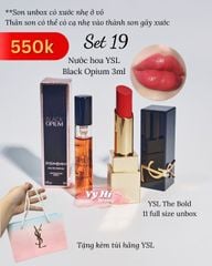 Set 19 - Combo YSL gồm 1 son 011 full size + 1 nước hoa mini + túi giấy pastel