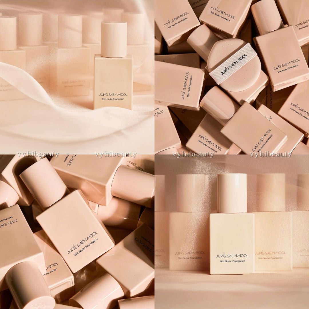 Kem nền Jung Saem Mool Skin Nuder Foundation SPF 50+ 30ml kèm bông phấn