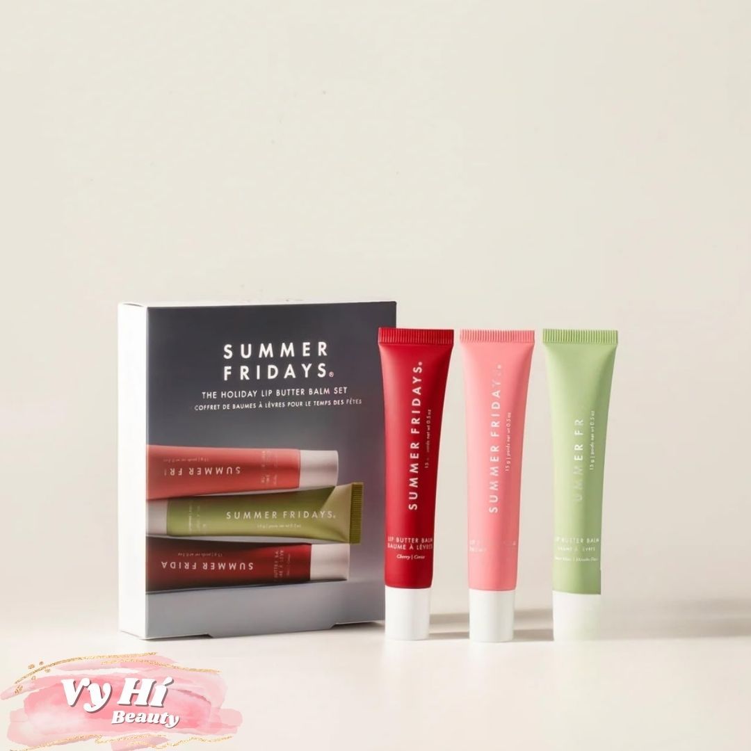 Set son dưỡng Summer Fridays The Holiday Lip Butter Balm 3 x 15g